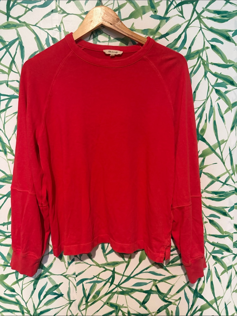 Madewell Red Crewneck Pullover Sweatshirt